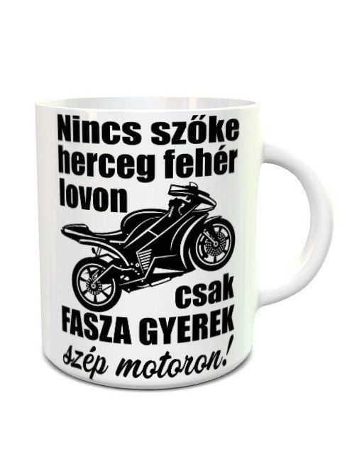 Motoros bögre_Ajándék motorosoknak_Nincs szőke herceg