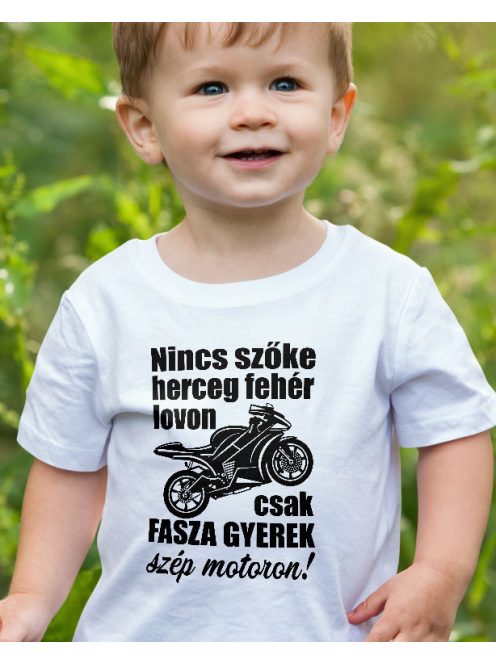 Motoros gyerek póló_Nincs szőke herceg