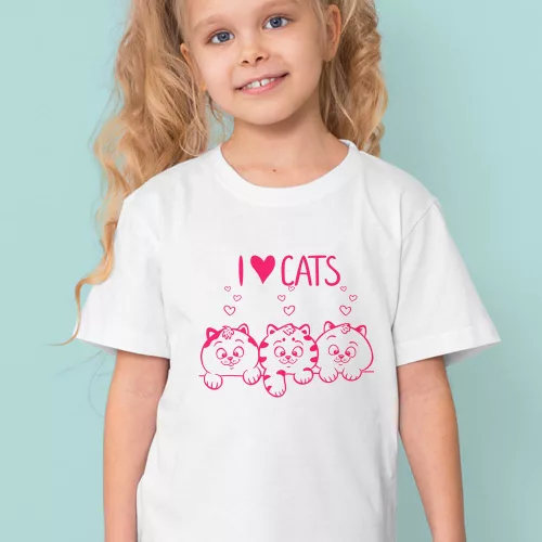 Macskás_meglepetés_I_Love_Cats_gyerek_póló_