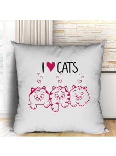 Macskás meglepetés_I Love Cats párna