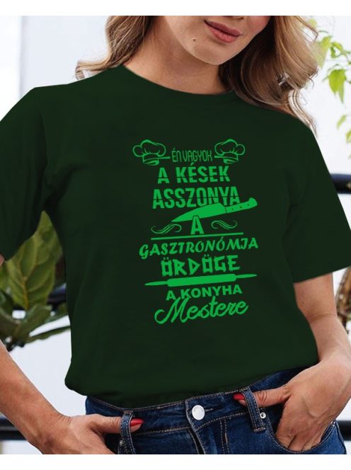 Ajándék szakácsnőknek_Kések asszonya póló