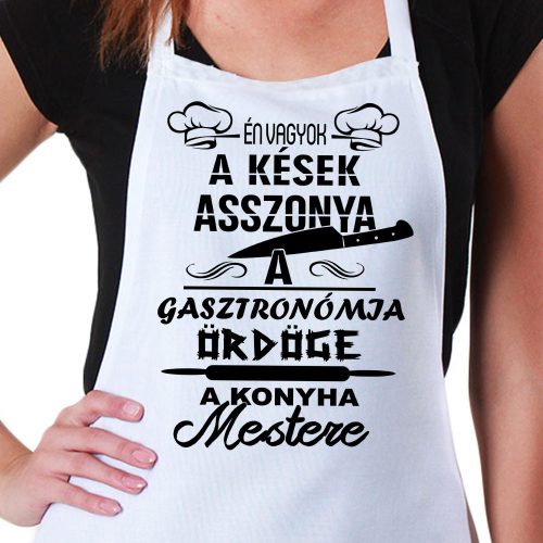 Ajándék_szakácsnőknek_Kések_asszonya_kötény_