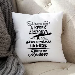 Ajándék_szakácsnőknek_Kések_asszonya_párna_