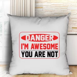 Vicces_párnaVicces_ajándék_Danger_i'm_awesome_you_are_not