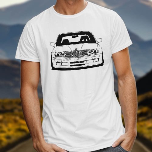 BMW_ajándékok_BMW_E30_front_póló_