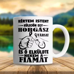 Horgász_bögre_apáknak_Horgásztársam_a_fiam_