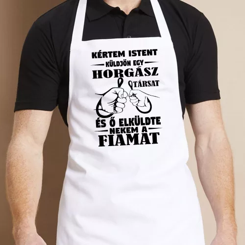 Horgász_kötény_apáknak_Horgásztársam_a_fiam_