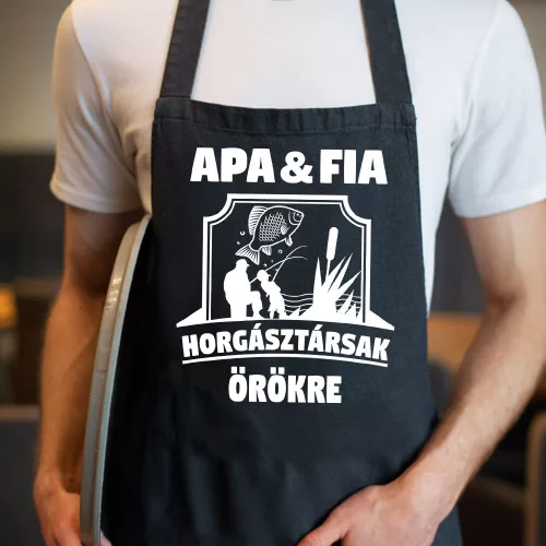 Apa-fia_ajándék_Apa-fia_horgász_kötény_