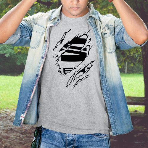 Autós_ajándék_Tépett_Seat_logós_póló_