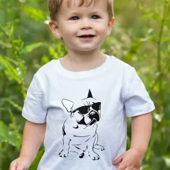 Bulldog_gyerek_póló_Kutyás_ajándék_