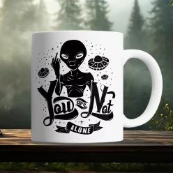 UFO_ajándék_You_are_not_alone_bögre_