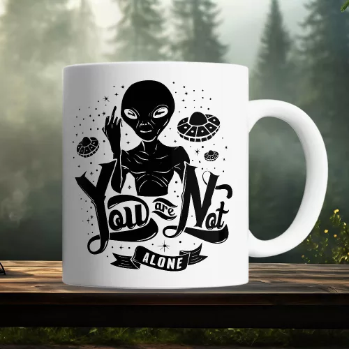 UFO_ajándék_You_are_not_alone_bögre_