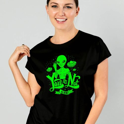 UFO_ajándék_You_are_not_alone_női_póló_