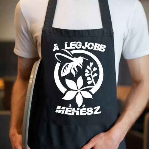 Legjobb_méhésznek_Méhész_feliratos_kötény_