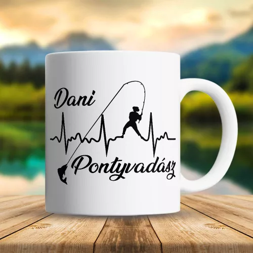 Neves_horgász_bögre_Pontyvadász_bögre_