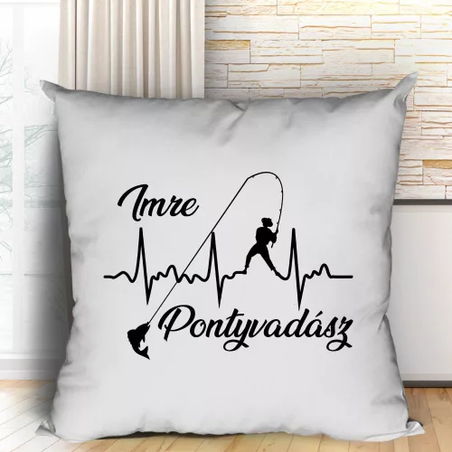 Neves_horgász_párna_Pontyvadász_párna_