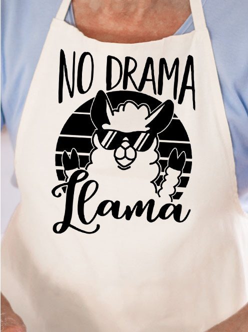 Lámás kötény_No drama Llama