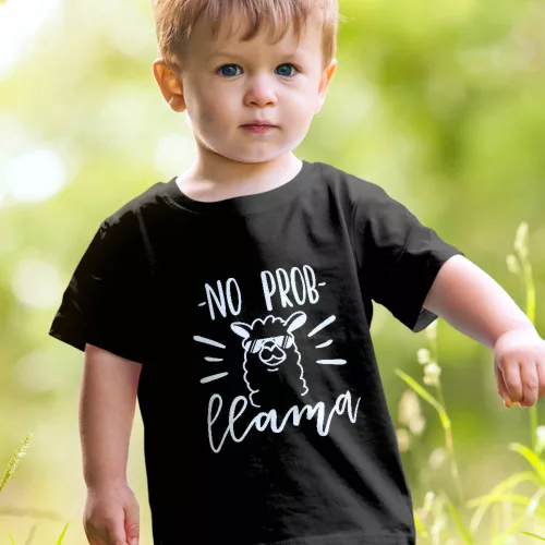 Vicces_lámás_gyerek_póló_No_Prob_Llama_