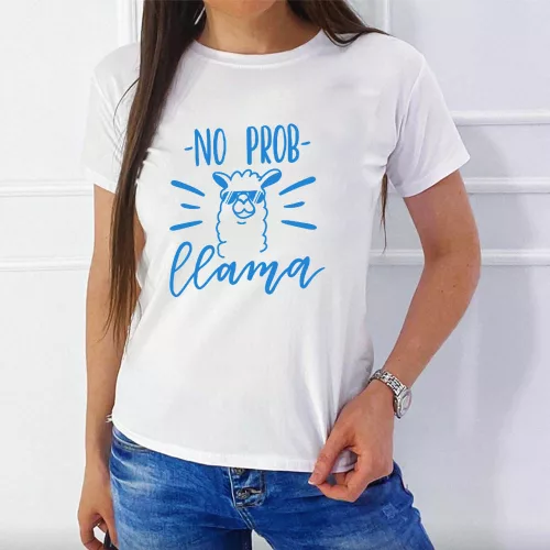 Vicces_lámás_női_póló_No_Prob_Llama_