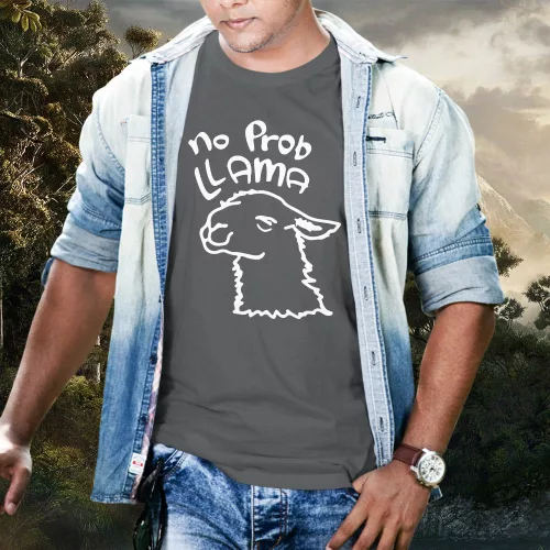 No_Prob_Llama_póló_Vicces_ajándék_