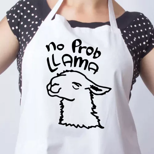 No_Prob_Llama_kötény_Vicces_ajándék_