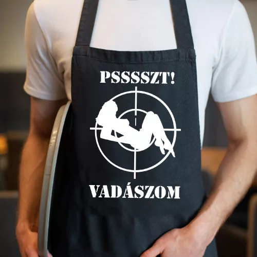 Vicces_kötény_vadásznak_Psssszt_vadászom_