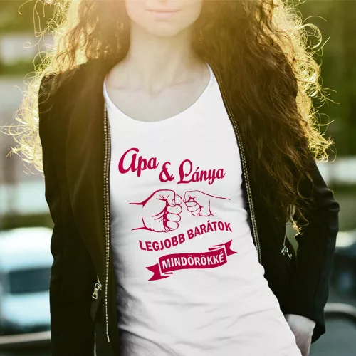 Apa_lánya_női_póló_Legjobb_barátok_