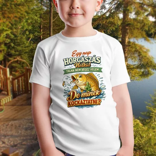 Vicces_pecás_gyerek_póló_Horgászat_nélkül_