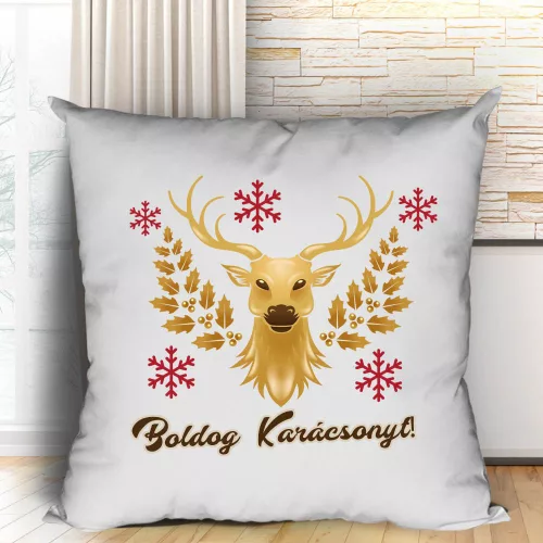 Ünnepi_szarvasos_párna_Boldog_karácsonyt_