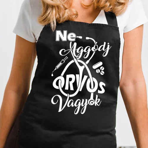 Ajándék_orvosnak_Orvos_vagyok_kötény_