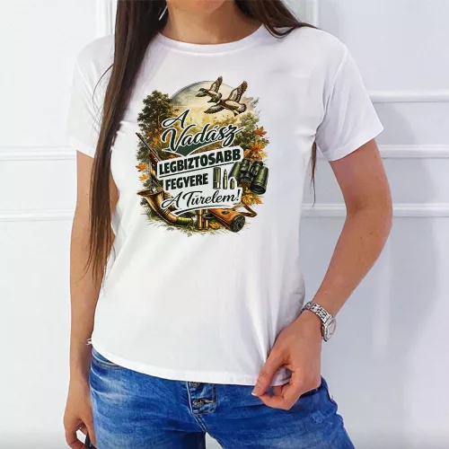 Női póló vadászoknak - Legbiztosabb fegyvere a türelem