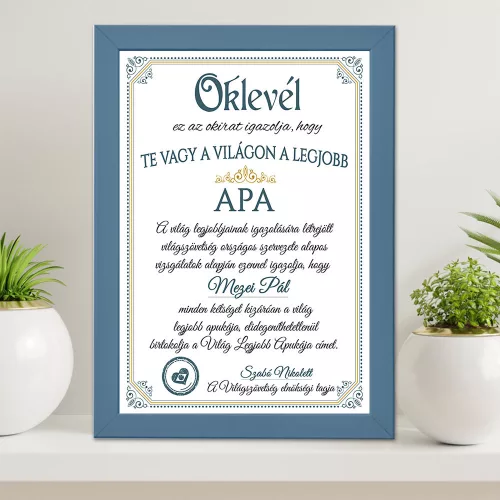 Oklevél_apának_Ajándék_apáknak_Apák_napi_oklevél