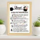Vicces_nászajándék_Falikép_Recept_a_boldog_házassághoz
