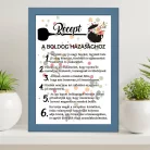 Vicces_nászajándék_Falikép_Recept_a_boldog_házassághoz