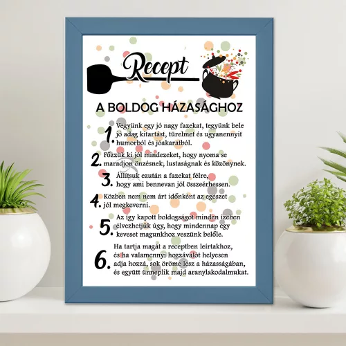 Vicces_nászajándék_Falikép_Recept_a_boldog_házassághoz