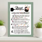 Vicces_nászajándék_Falikép_Recept_a_boldog_házassághoz