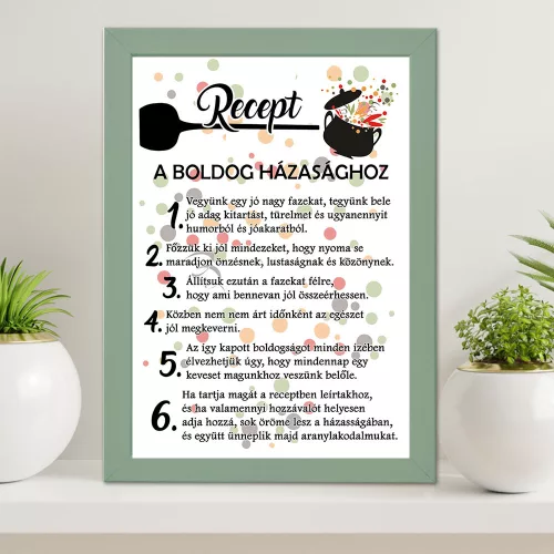 Vicces_nászajándék_Falikép_Recept_a_boldog_házassághoz