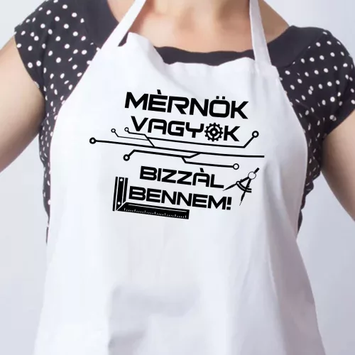 Ajándék_mérnöknek_Mérnök_vagyok_kötény_