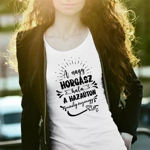 Vicces_horgász_női_póló_A_nagy_horgász_hala_