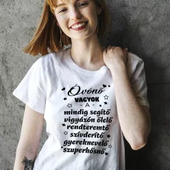 Ajándék_óvónéninek_Óvónő_vagyok_póló_