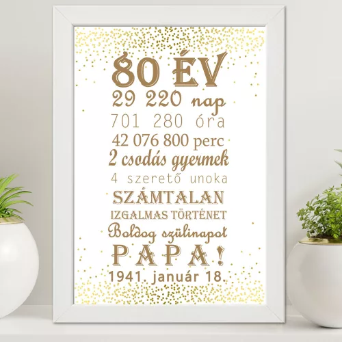 Ajándék_nagyszülőnek_Boldog_szülinapot_Papa_falikép_A3_méretű