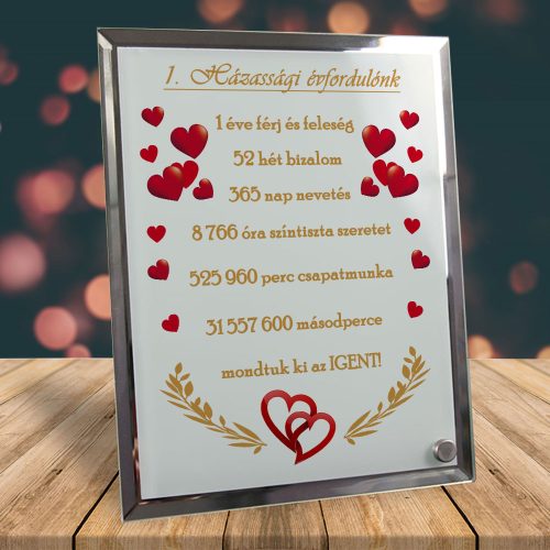 Ajándék_házassági_évfordulóra_Feliratos_fotóüveg