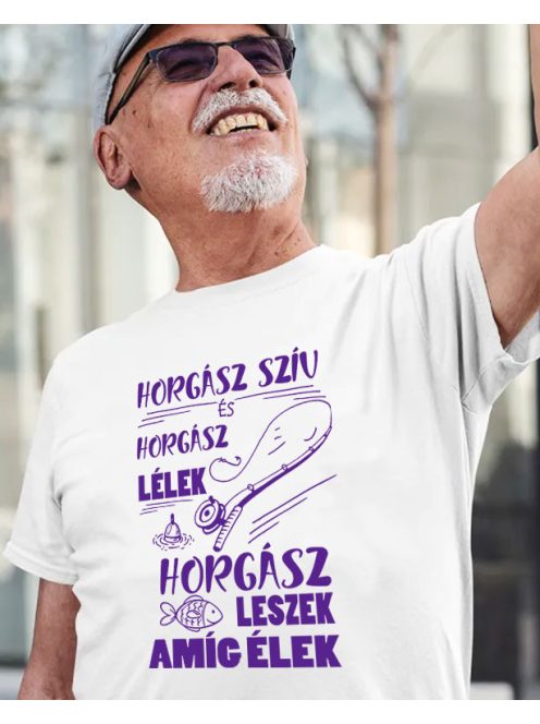 Horgászós ajándék_Horgász szív póló_ Webshop