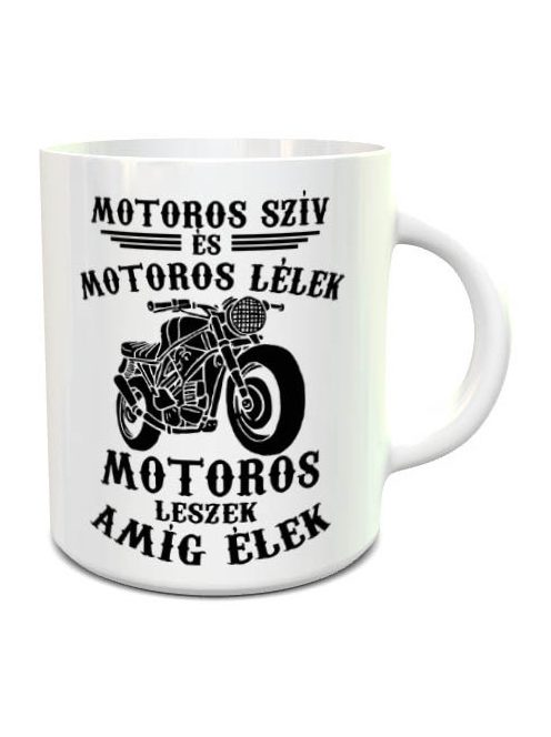 Ajándék motorosoknak_Motoros szív bögre