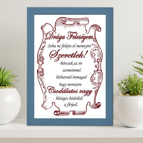 Évfordulós_falikép_nőknek_Drága_feleségem_