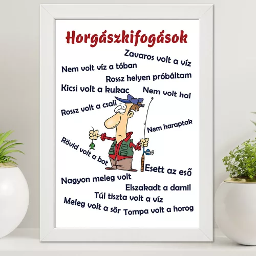 Horgászkifogások_falikép_A3_Pecás_Ajándék_