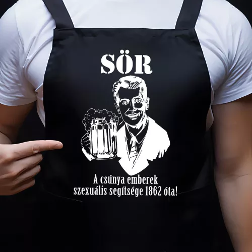 Humoros_kötény_Ajándék_sört_kedvelő_férfiaknak_