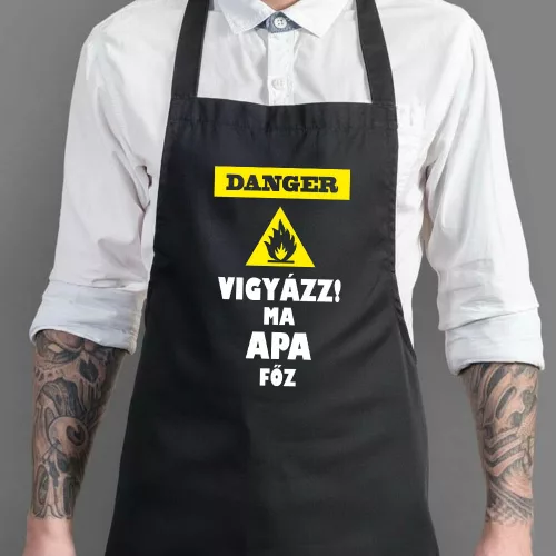 Ajándék_férfinak_Vigyázz_ma_apa_főz_kötény_
