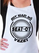 Seat-os kötény_Igazi nő Seatot vezet