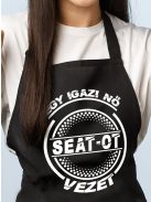 Seat-os kötény_Igazi nő Seatot vezet